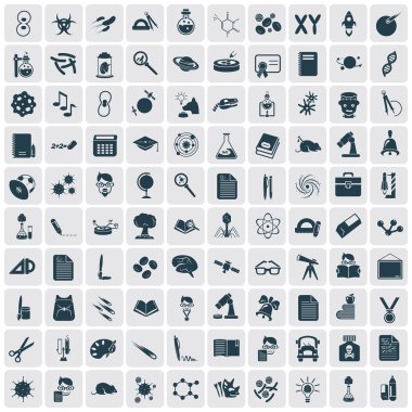 Yüz eğitim ve bilim Icon Set