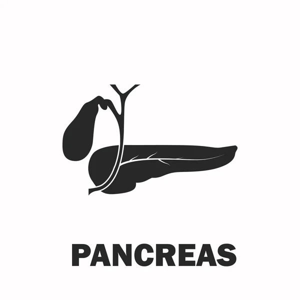 Human pancreas black icon — Stock Vector