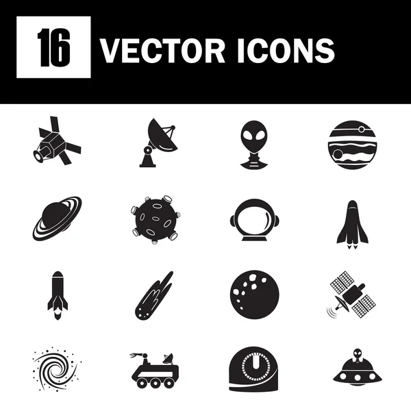 Šestnáct ikon, Kosmos — Stockový vektor
