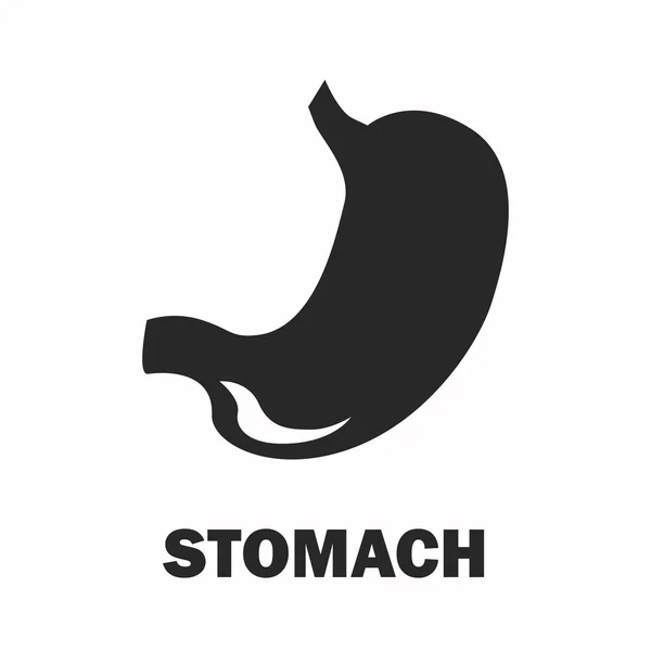 Icône noire estomac humain — Image vectorielle