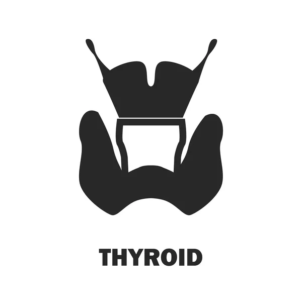 Чорна ікона щитовидної залози людини — стоковий вектор