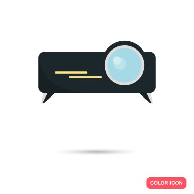 Film projektör renk düz simgesi