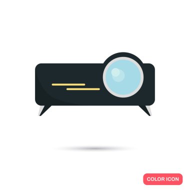 Film projektör renk düz simgesi