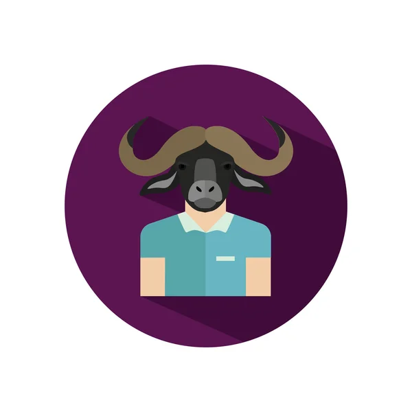 Human avatar with bull head — Stock Vector
