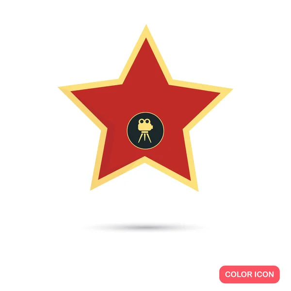 Estrela da Caminhada da Fama cor plana ícone —  Vetores de Stock