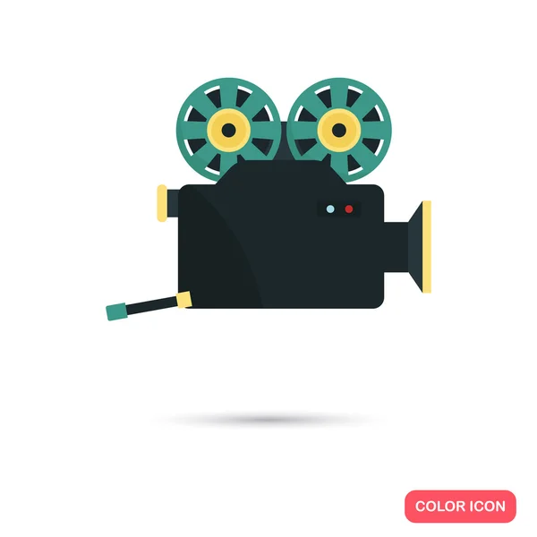 Icono plano de color de videocámara — Vector de stock