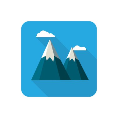 Dağlar renk düz simgesi