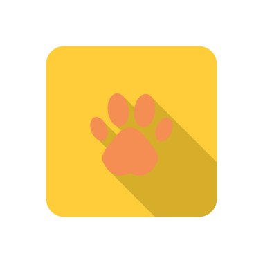 Yırtıcı kedi ayak izi renk düz simgesi