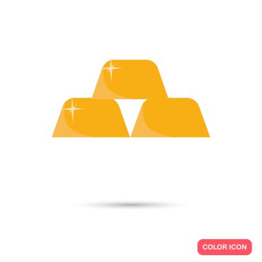 Külçe altın renk düz simgesi