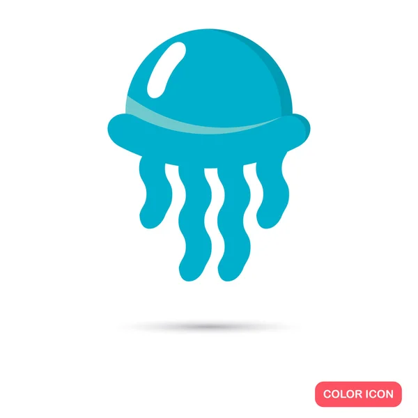 Jellyfish color flat icon — Stock Vector