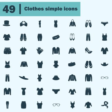 Kırk dokuz giyim simgeler kümesi