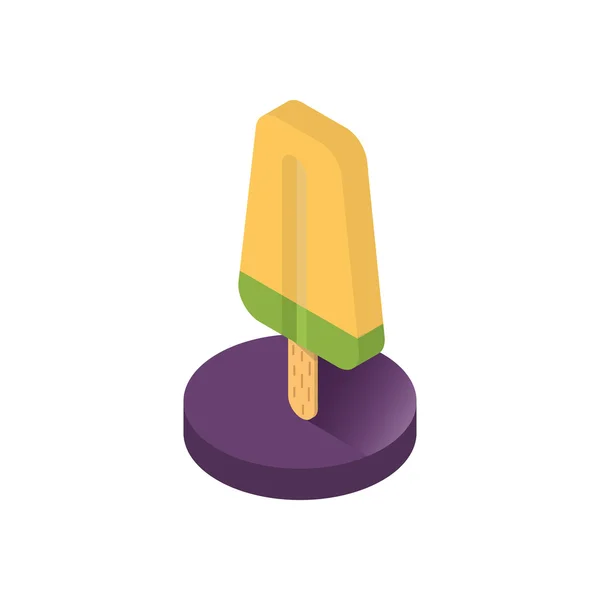 Izometrikus dinnye gyümölcs jég stick ikon színe állni. Modern izometrikus koncepció — Stock Vector