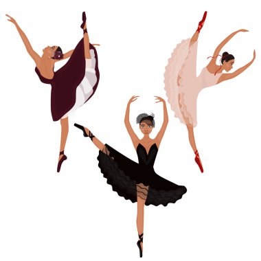 Üç güzel balerin çizimi