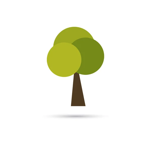 Illustration couleur de l'arbre à feuilles — Image vectorielle