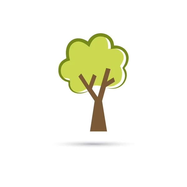 Illustration couleur de l'arbre à feuilles — Image vectorielle
