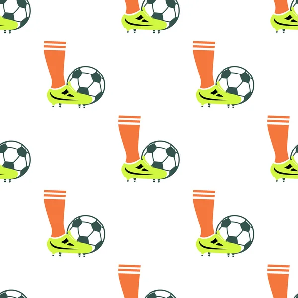 Ilustración a color de la pierna y la pelota del jugador de fútbol — Archivo Imágenes Vectoriales