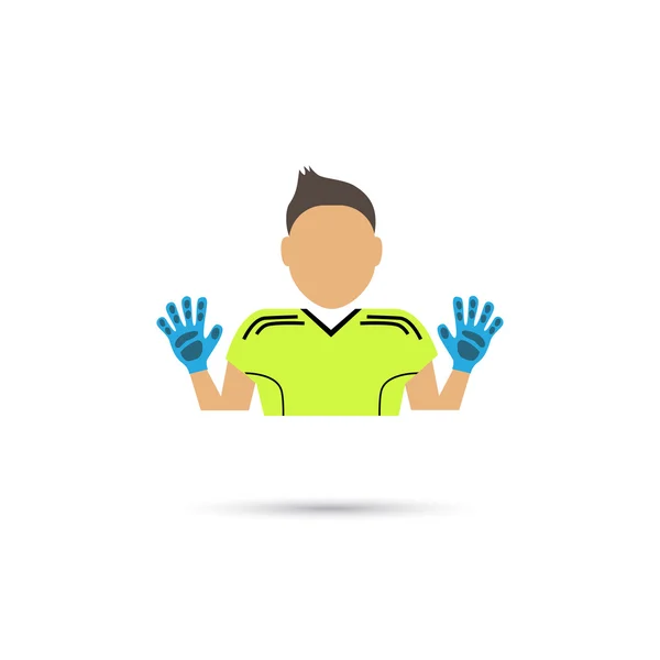 Kleur voetbal keeper pictogram — Stockvector