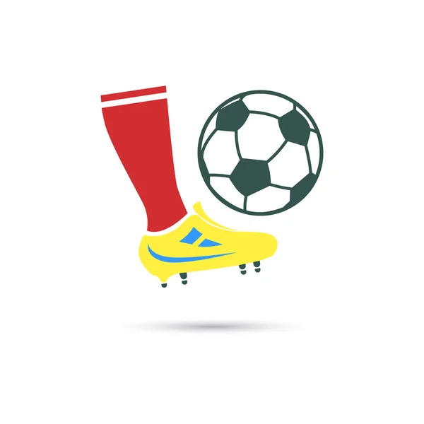 Illustration couleur du coup de pied de football — Image vectorielle