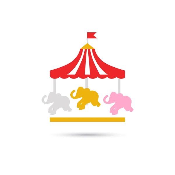 Kleur kinderen carrousel pictogram — Stockvector