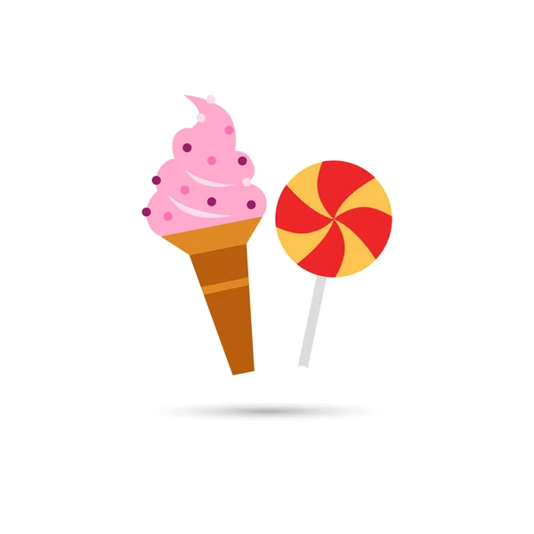 Color helado y caramelo icono — Vector de stock