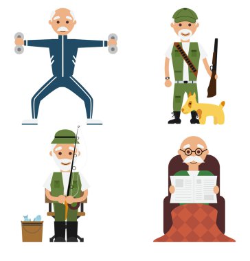 Set Hobiler erkekler Yaşlılıkta renk