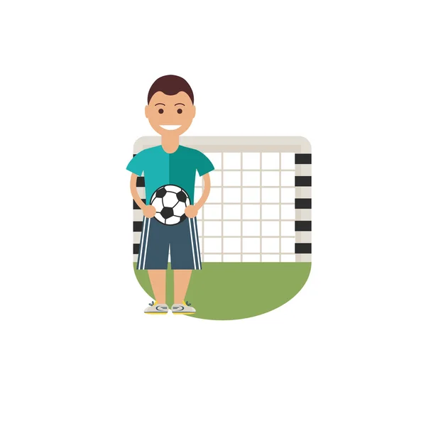 Ilustración de f boy footbal player — Vector de stock