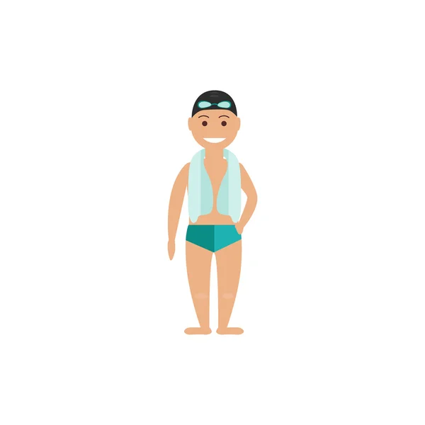 Illustrazione di piccolo nuotatore — Vettoriale Stock