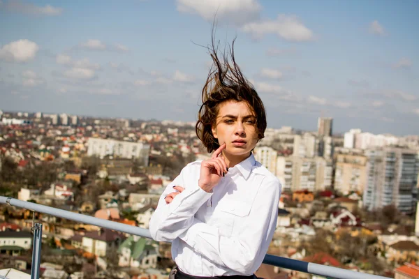 girl at the roof