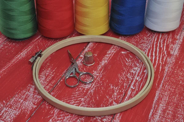 Artículos para bordados y costuras — Foto de Stock