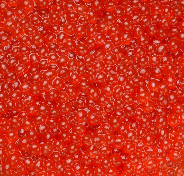 Textura Caviar Salmón Rojo Granulado Chum Marco Completo Vista Superior — Foto de Stock