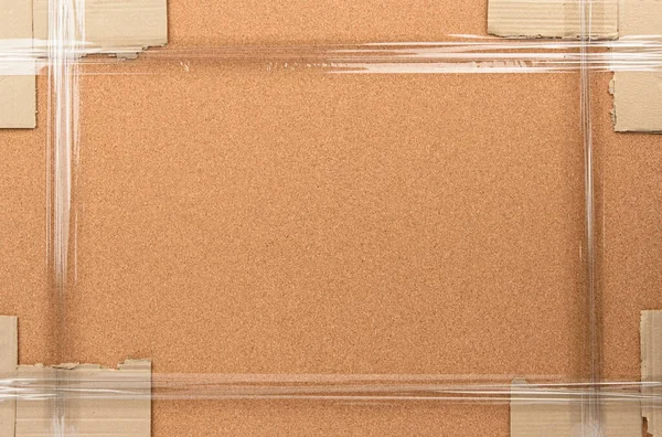 Cartone Sughero Confezionato Scotch Tape Full Frame — Foto Stock