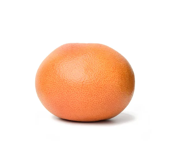 Hele Rijpe Sinaasappel Grapefruit Geïsoleerd Witte Achtergrond Close — Stockfoto