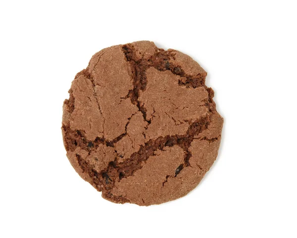 Ronde Koekje Chocolade Chip Koekje Geïsoleerd Witte Achtergrond Bovenaanzicht — Stockfoto