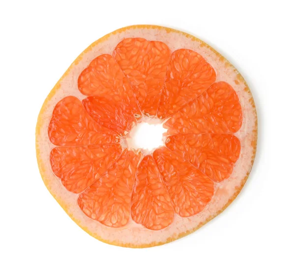 Cut Piece Grapefruit Isolated White Background Top View — Stock Photo, Image
