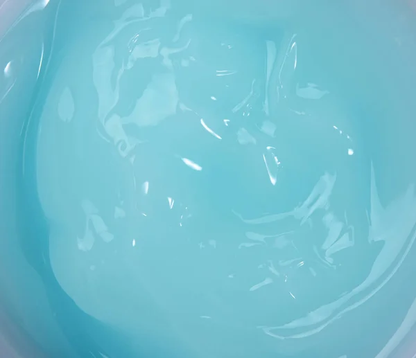 Mavi Nemlendirici Şeffaf Krem Plastik Bir Kavanozda Üst Görünümde — Stok fotoğraf