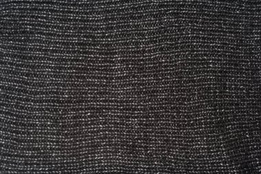 siyah örgü kumaş dokusu, tam çerçeve.