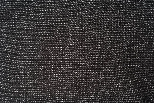 Texture Black Knitted Woolen Cloth Full Frame — Stock Photo, Image