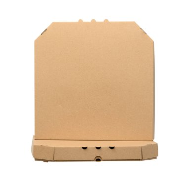 beyaz arkaplanda izole edilmiş karton kahverengi kutu, kapat