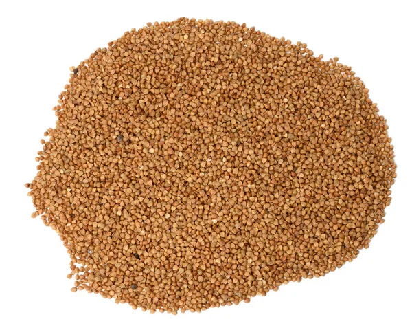 Heap Uncooked Buckwheat Grains Isolated White Background — Stock Photo, Image