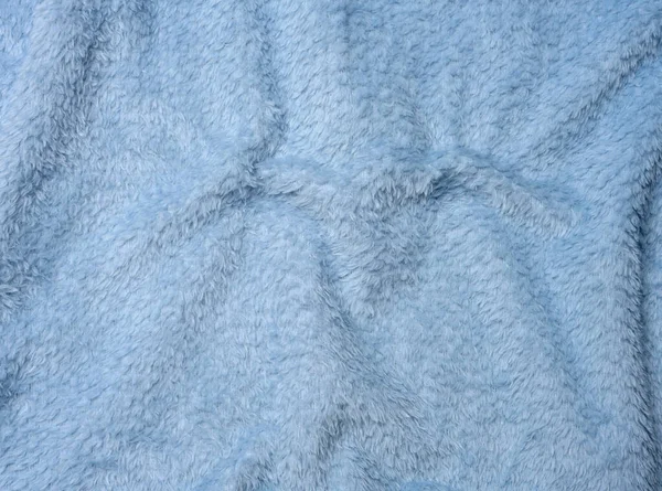 Серо Голубая Плюшевая Ткань Морщинистый Холст Крупным Планом — стоковое фото