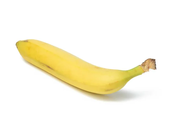 Gul Mogen Banan Isolerad Vit Bakgrund Närbild — Stockfoto