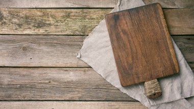 boş dikdörtgen ahşap mutfak tahtası masa, üst görünüm, boşluk kopyala