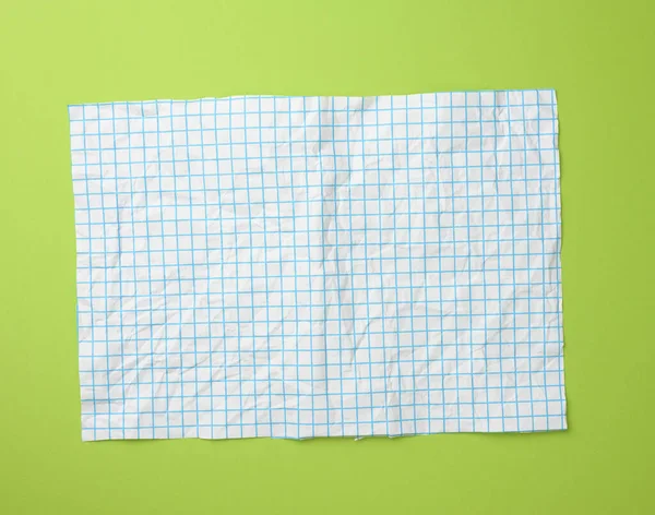 笼中皱皱的白纸质感 蓝色线条 绿色背景 — 图库照片