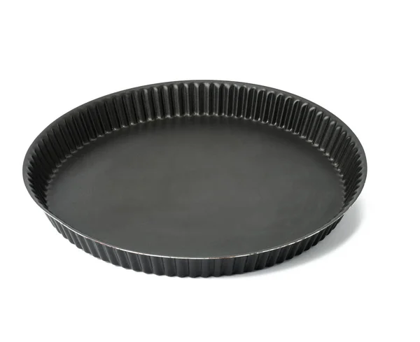 Empty Black Non Stick Cake Pan Isolated White Background Top — Stock Fotó