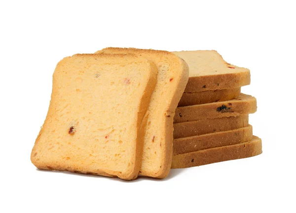 Gesneden Witte Tarwemeel Brood Met Tomaten Vierkante Stukken Voor Sandwich — Stockfoto