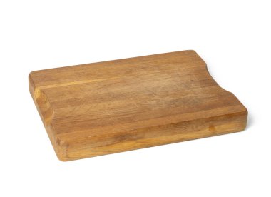 boş kahverengi dikdörtgen ahşap mutfak tahtası beyaz arkaplanda izole