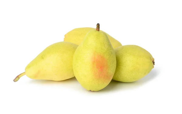 Bunch Ripe Yellow Pears Isolated White Background Autumn Harvest — Stock Photo, Image