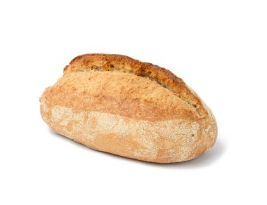 Beyaz bir tabakta beyaz buğday unundan yapılmış oblong fırınlanmış ekmek, gevrek çörek.