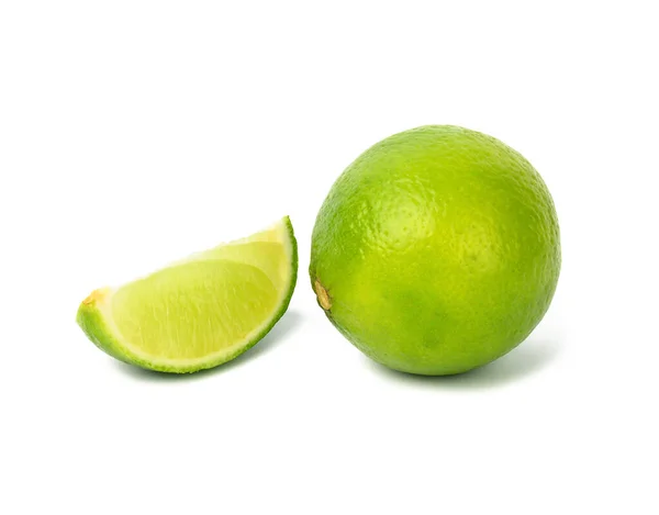 Lime Slice Isolated White Background Close — Stock Photo, Image
