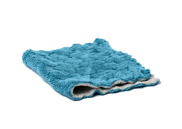 Składana Kuchnia Niebieski Ręcznik Izolowany Białym Tle Szmata Terry Ego — Zdjęcie stockowe